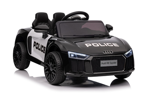 Audi R8 Policja na akumulator dla dzieci + Pilot + EVA + Wolny Start + MP3 LED
