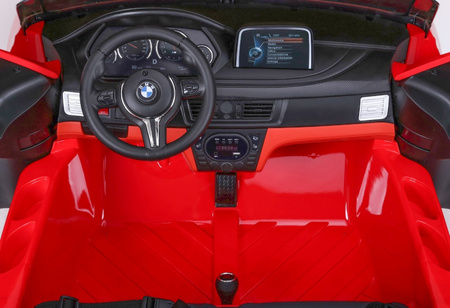BMW X6M XXL dla 2 dzieci Czerwony SUV + Pilot + Ekoskóra