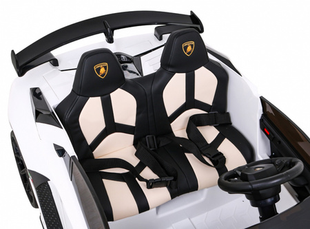 Lamborghini SVJ DRIFT dla 2 dzieci Biały + Funkcja driftu + Pilot