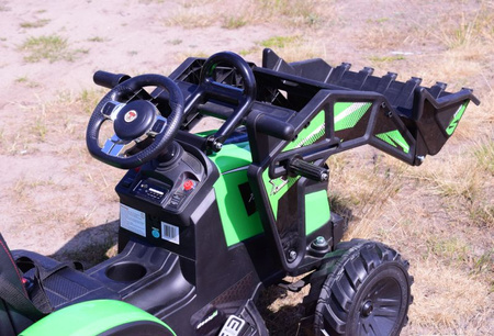 MEGA TRAKTOR Z ŁADOWARKĄ,KOPARKĄ, PRZYCZEPĄ 24 V SUPER-MOC SX-2068-ZIELONY