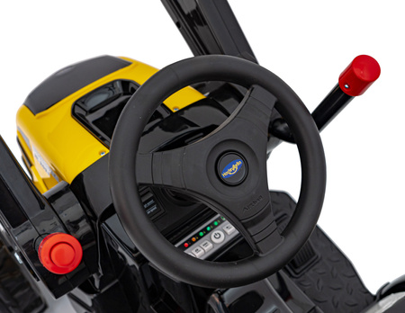 Koparka Traktor na akumulator dla dzieci Żółty + Ruchome Ramię Łyżka + Pilot + Wolny Start + Radio FM + LED