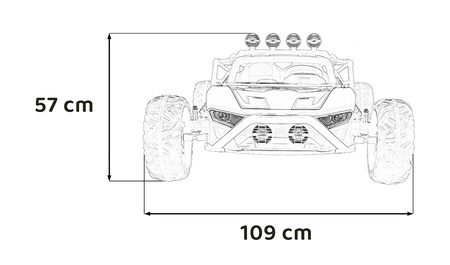 Auto Buggy Racing 5 na akumulator dla dzieci Czarny + Silniki 2x200W + Pilot + Audio LED + Wolny Start