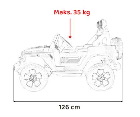 Jeep Wrangler Rubicon na akumulator dla dzieci Biały + Pilot