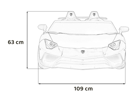 Auto Lamborghini Aventador SV na akumulator dla 2 dzieci Szary + Pilot 2,4 GHz + Pianka EVA + Audio LED