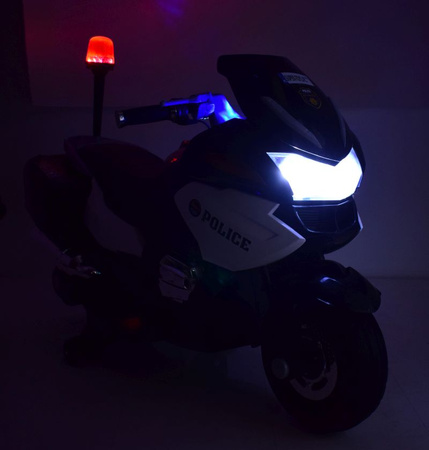 NAJWIĘKSZY SUPER SZYBKI MOTOR  ŚCIGACZ POLICYJNY 118, MIĘKKIE KOŁA, MIĘKKIE SIEDZENIE, GAZ W RĄCZCE, HAMULEC /HZB118