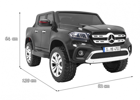 Mercedes Benz X-Class dla dzieci Czarny Pickup + Pilot + Napęd 4x4