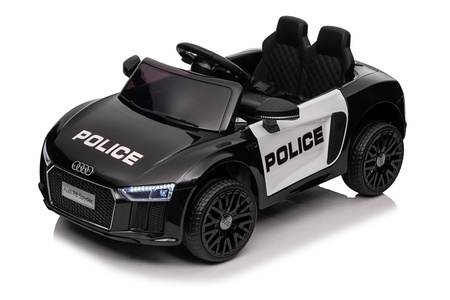 Audi R8 Policja na akumulator dla dzieci + Pilot + EVA + Wolny Start + MP3 LED