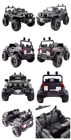 MEGA DŻIP OFF ROAD 4X4, MIĘKKIE KOŁA, MIĘKKIE SIEDZENIE, FUNKCJA BUJANIA, KLUCZYK,/HC8988