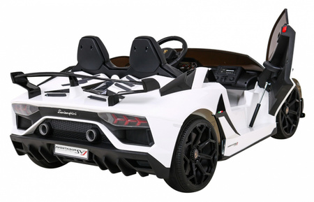 Lamborghini SVJ DRIFT dla 2 dzieci Biały + Funkcja driftu + Pilot