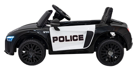 Audi R8 Policja na akumulator dla dzieci + Pilot + EVA + Wolny Start + MP3 LED