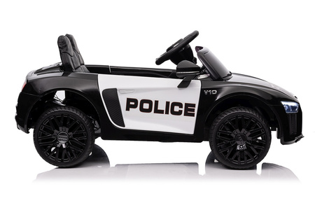 Audi R8 Policja na akumulator dla dzieci + Pilot + EVA + Wolny Start + MP3 LED