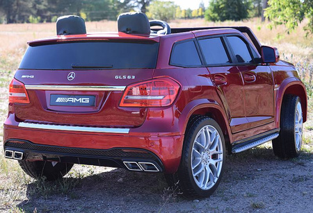 MERCEDES GLS 63,  4 SILNIKI, 2X12 V, MIĘKKIE KOŁA, MIĘKKIE SIEDZENIE DLA 2 DZIECI/HL228