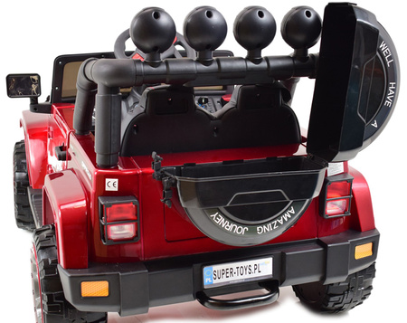 MEGA JEEP  FULLTIME, NAPĘD 4X4,  1X12V ,WOLNY START/ MIĘKKIE KOŁA, FUNKCJA BUJANIA EXCLUSIVE LAKIER/7588