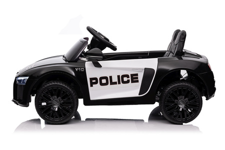 Audi R8 Policja na akumulator dla dzieci + Pilot + EVA + Wolny Start + MP3 LED