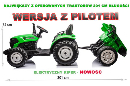 OLBRZYMI TRAKTOR 24 V Z PRZYCZEPĄ I ELEKTRYCZNIE PODNOSZONYM KIPREM SUPER JAKOŚĆ/HC306