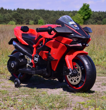 SUPER ŚCIGACZ 12 V, NOWOCZESNA  BRYŁA, ŚWIECĄCE KOŁA, GAZ W MANETCE, DWA SILNIKI/MOTOR-H