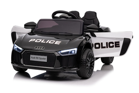Audi R8 Policja na akumulator dla dzieci + Pilot + EVA + Wolny Start + MP3 LED