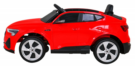 Audi E-Tron Sportback dla dzieci Czerwony + Pilot + Napęd 4x4 + Wolny Start + Radio MP3 + LED