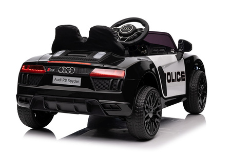 Audi R8 Policja na akumulator dla dzieci + Pilot + EVA + Wolny Start + MP3 LED