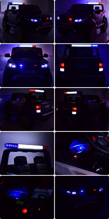 JEEP POLICJA 4X4 Z  AMORTYZATORAMI, PILOT,  REDUKTOR/ XMX-601-1
