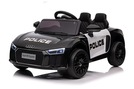 Audi R8 Policja na akumulator dla dzieci + Pilot + EVA + Wolny Start + MP3 LED
