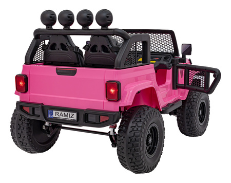 Auto terenowe OFF-ROAD 3.0 dla dzieci Różowy + Pilot + Wolny Start + Pasy + Audio LED