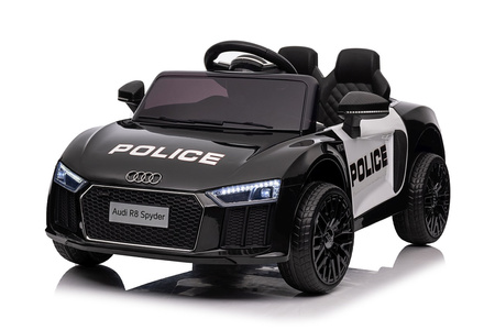 Audi R8 Policja na akumulator dla dzieci + Pilot + EVA + Wolny Start + MP3 LED
