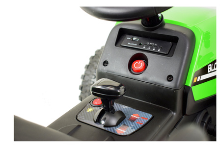 SUPER TRAKTOR BLOW - NA AKUMULATOR Z PRZYCZEPĄ, MIĘKKIE KOŁA, MIEKKIE SIEDZENIE, PILOT/XMX611
