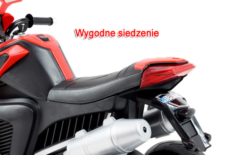 DUŻY MOTOR ŚCIGACZ Z SYMULACJĄ WYDECHU, MIĘKKIE KOŁA  STRONG 2 EXCLUSIVE/6288A