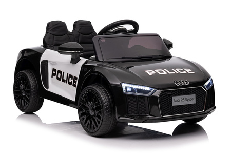 Audi R8 Policja na akumulator dla dzieci + Pilot + EVA + Wolny Start + MP3 LED