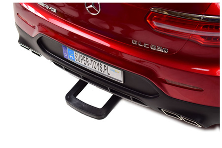 MERCEDES GLC 63S LICENCJA, 4X4, 2x12V, WALIZKA, MIĘKKIE KOŁA EVA, MIĘKKIE SIEDZENIE, LAKIER POLEROWANY, FULL OPCJA/XMX608