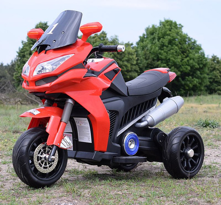 DUŻY MOTOR ŚCIGACZ Z SYMULACJĄ WYDECHU, MIĘKKIE KOŁA  STRONG 2 EXCLUSIVE/6288A