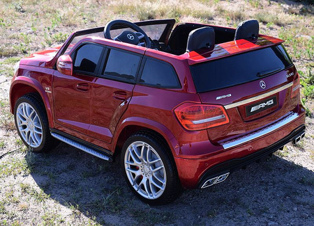 MERCEDES GLS 63,  4 SILNIKI, 2X12 V, MIĘKKIE KOŁA, MIĘKKIE SIEDZENIE DLA 2 DZIECI/HL228