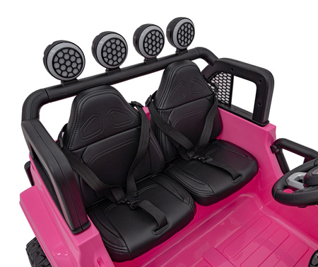 Auto terenowe OFF-ROAD 3.0 dla dzieci Różowy + Pilot + Wolny Start + Pasy + Audio LED