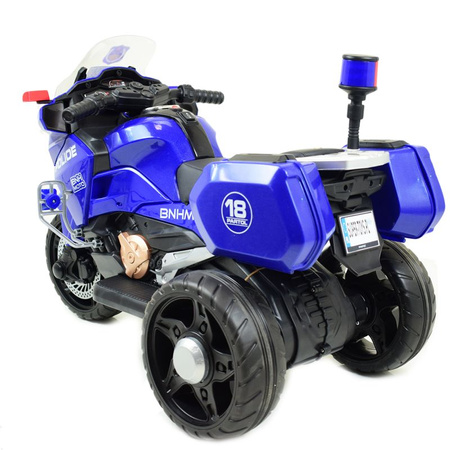 SZYBKI  MOTOR POLICYJNY Z KOGUTEM, MIĘKKIE KOŁA, DŹWIĘKI, DWA SILNIKI, PILOT/NT5188