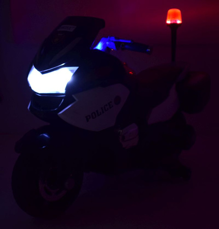 NAJWIĘKSZY SUPER SZYBKI MOTOR  ŚCIGACZ POLICYJNY 118, MIĘKKIE KOŁA, MIĘKKIE SIEDZENIE, GAZ W RĄCZCE, HAMULEC /HZB118