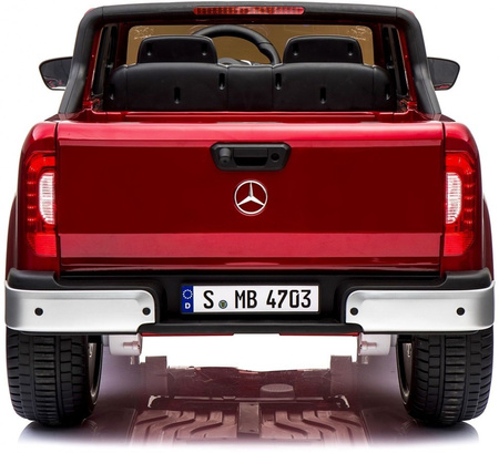 MERCEDES X LICENCJA, 4X4, 2x12V PANEL MP4, 5 PUNKTOWE PASY, MIĘKKIE KOŁA EVA, MIĘKKIE SIEDZENIE, LAKIER POLEROWANY, FULL OPCJA/XMX606