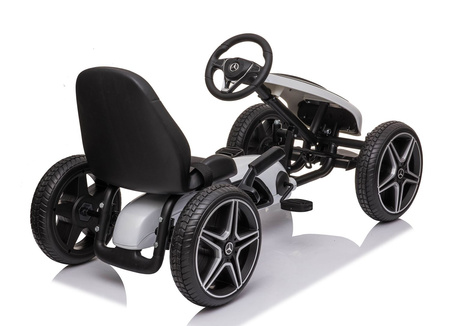GOKART NA PEDAŁY LICENCJA MERCEDESA KOŁA EVA, MIĘKKIE SIEDZENIE Z LOGIEM MB JAKOŚĆ /XMX610