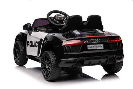 Audi R8 Policja na akumulator dla dzieci + Pilot + EVA + Wolny Start + MP3 LED