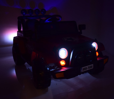 MEGA JEEP  FULLTIME, NAPĘD 4X4,  1X12V ,WOLNY START/ MIĘKKIE KOŁA, FUNKCJA BUJANIA EXCLUSIVE LAKIER/7588