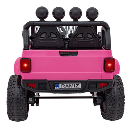 Auto terenowe OFF-ROAD 3.0 dla dzieci Różowy + Pilot + Wolny Start + Pasy + Audio LED