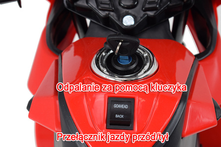 DUŻY MOTOR ŚCIGACZ Z SYMULACJĄ WYDECHU, MIĘKKIE KOŁA  STRONG 2 EXCLUSIVE/6288A