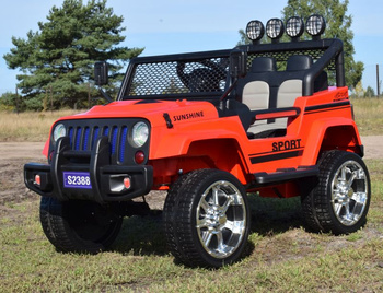 MEGA JEEP SUNSHINE, NAPĘD 4X4, 2X12V, WOLNY START/ MIĘKKIE KOŁA, BLUETOOTH, RADIO EXCLUSIVE/2388
