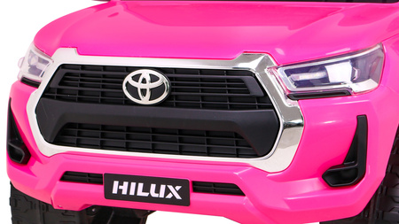 Toyota Hilux na akumulator dla dzieci, Różowy Pickup + Napęd 4x4 + Pilot