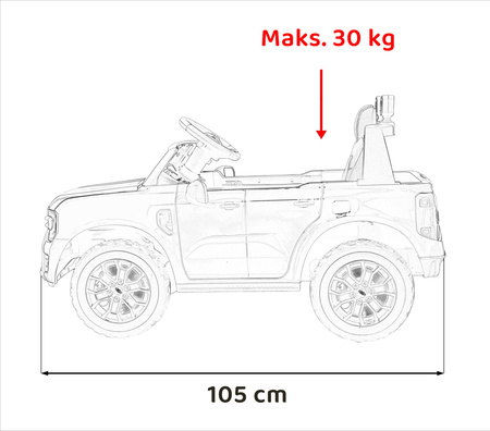 Pojazd Ford Ranger LIFT, Żółty Pickup