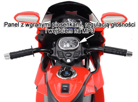 DUŻY MOTOR ŚCIGACZ Z SYMULACJĄ WYDECHU, MIĘKKIE KOŁA  STRONG 2 EXCLUSIVE/6288A
