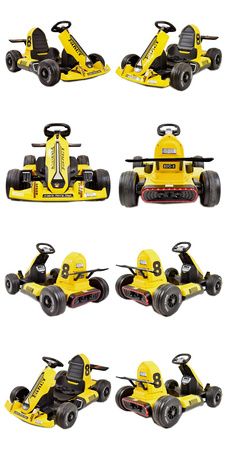SZYBKI GOKART FANCY NA AKUMULATOR 12V, REGULOWANA  - ROZSUWANA RAMA,  SUPER ZABAWA\BDQ-8