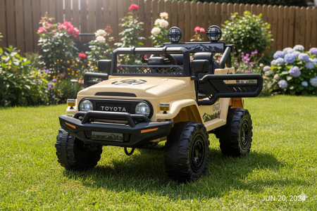 Toyota FJ Cruiser dla dzieci Beżowy + Pilot + Napęd 4x4 + Audio LED + EVA + Wolny Start