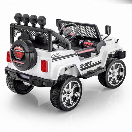 MEGA JEEP SUNSHINE, NAPĘD 4X4,  2X12V ,WOLNY START/ MIĘKKIE KOŁA, BLUETOOTH, RADIO EXCLUSIVE/2388