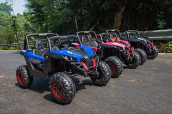 Buggy SuperStar dla dzieci Niebieski + MP4 + Napęd 4x4 + Pilot + Bagażnik + LED + Blokada drzwi